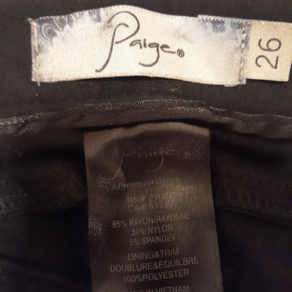 PAIGE Black Super Skinny Denim Jeggings - Picture 2 of 4